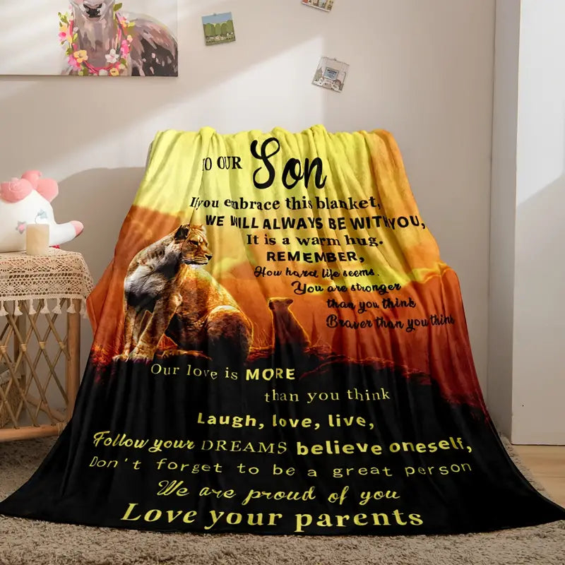SnuggleSoft Lion Flannel Throw
