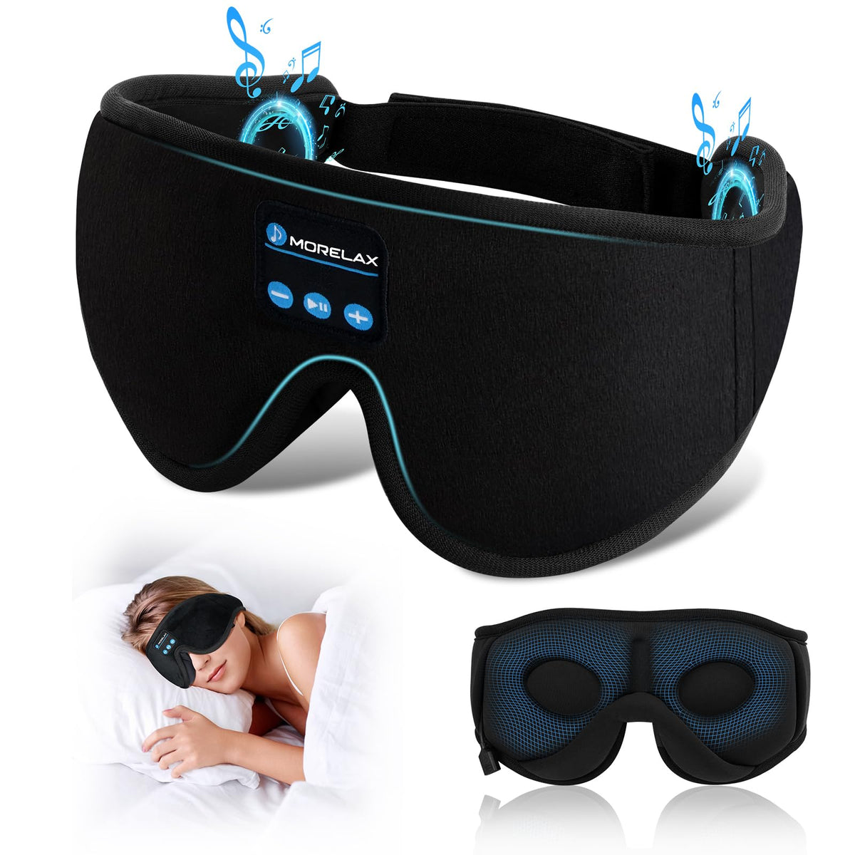 Morelax 3D Wireless Sleep Mask with Bluetooth
