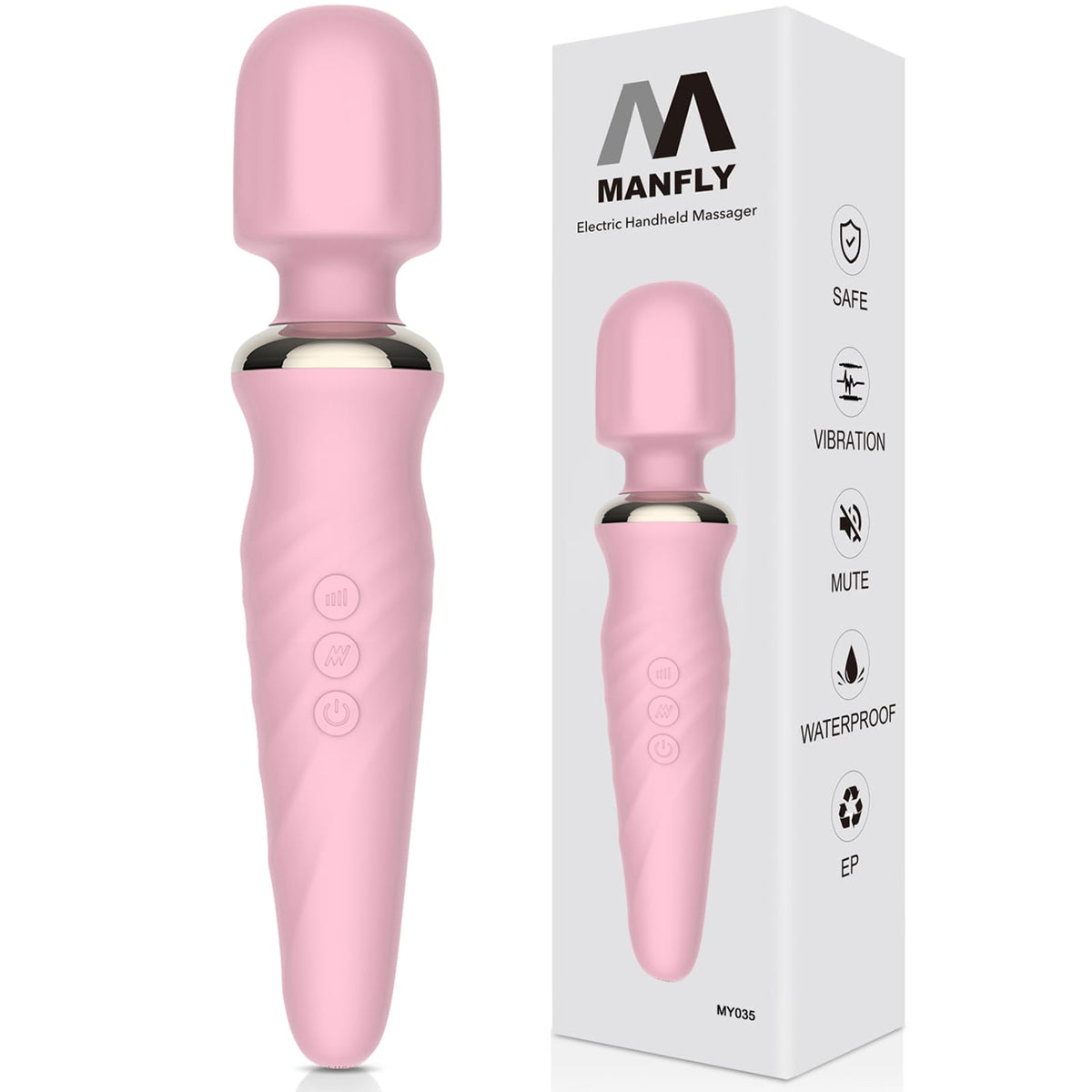 MANFLY Handy Rechargeable Travel Massager (Pink)