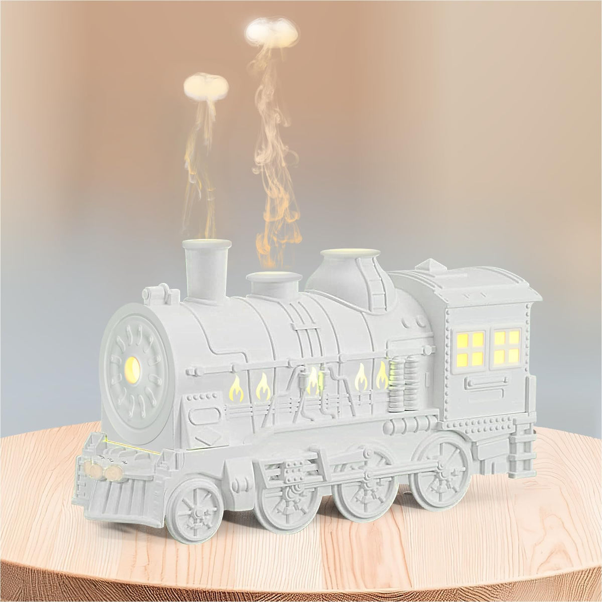 HIROGA Ultrasonic Train Aroma Diffuser 300ml with Lights and Mist Control