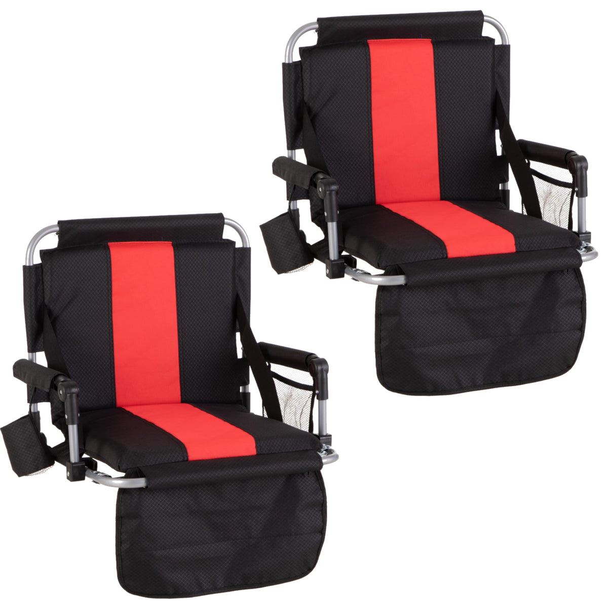 FOLD 'N SIT Stadium Cushion Bleacher Chairs - 2 Pack Red