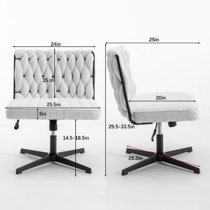Blue Armless Stationary Desk Chair