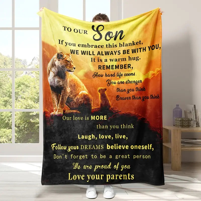 SnuggleSoft Lion Flannel Throw