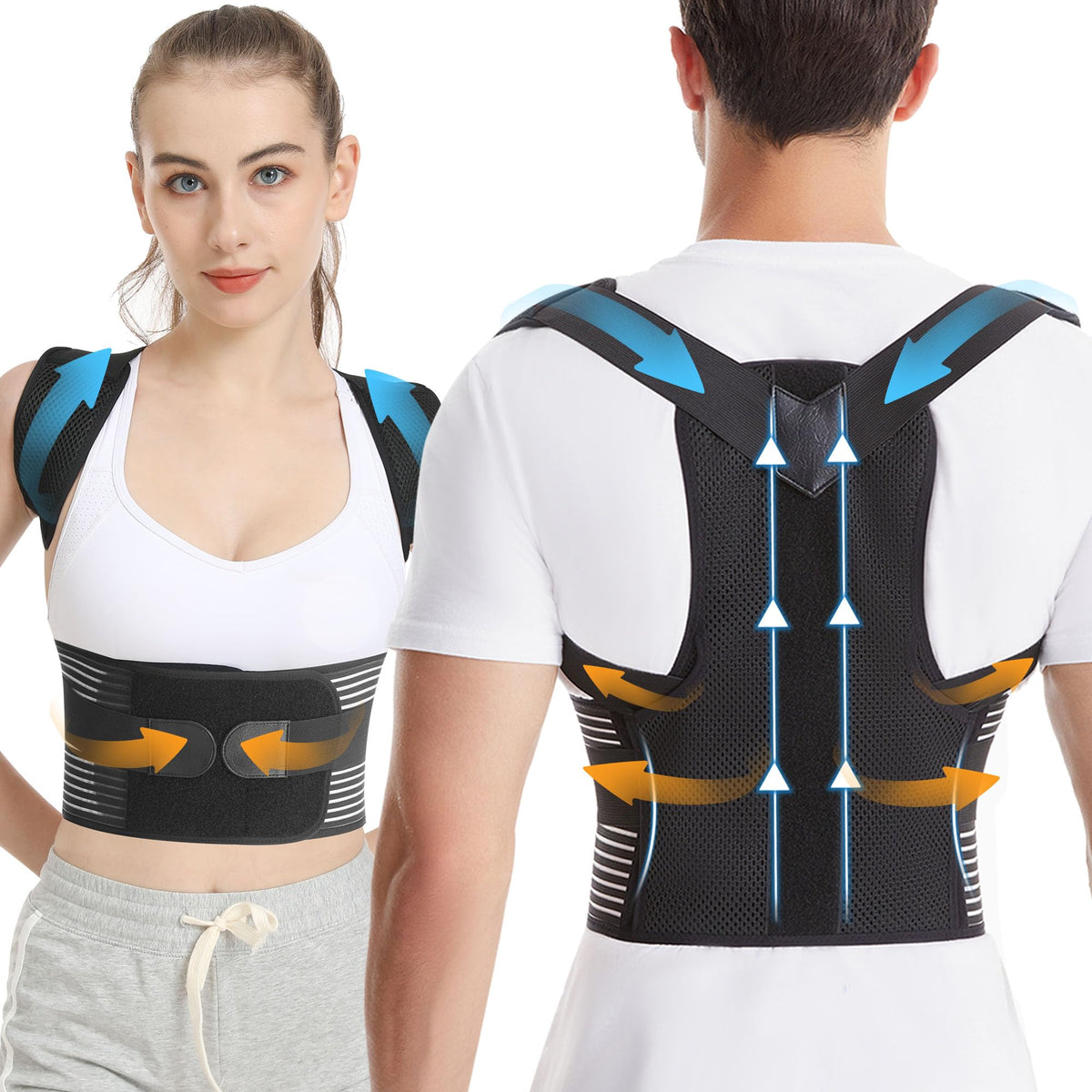 AlignFlex Posture Corrector Brace for Men & Women - Shoulder and Back Pain Relief