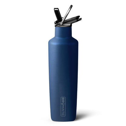 ChillMate Kids Water Flask | Leakproof & Insulated 16oz Bottle with Straw | Stainless Steel | Ideal for School (Matte Navy)