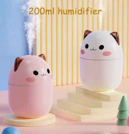 Silent Cat LED Humidifier - USB Aromatherapy Mist Device
