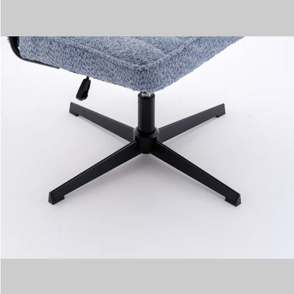 Blue Armless Stationary Desk Chair