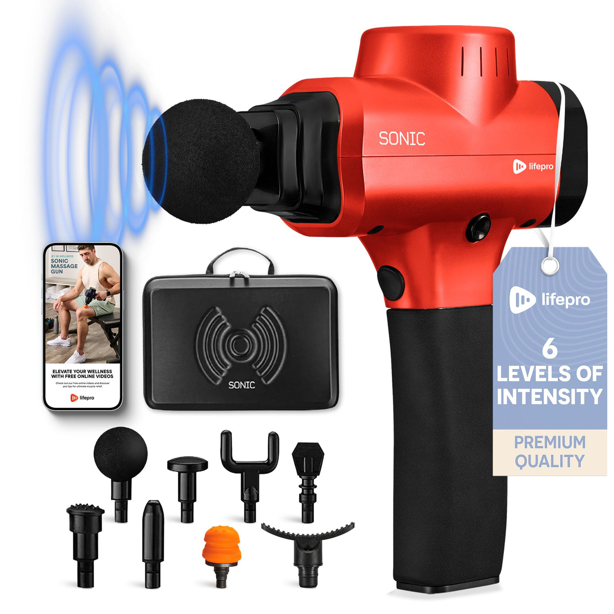 LifePro Turbo Massage Gun with Deep Tissue Therapy