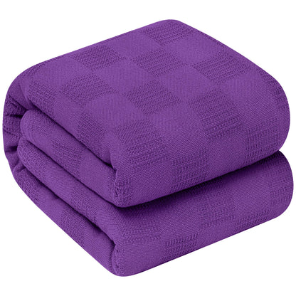 CottonLuxe King-Sized Plum Blanket - 350 GSM Luxury