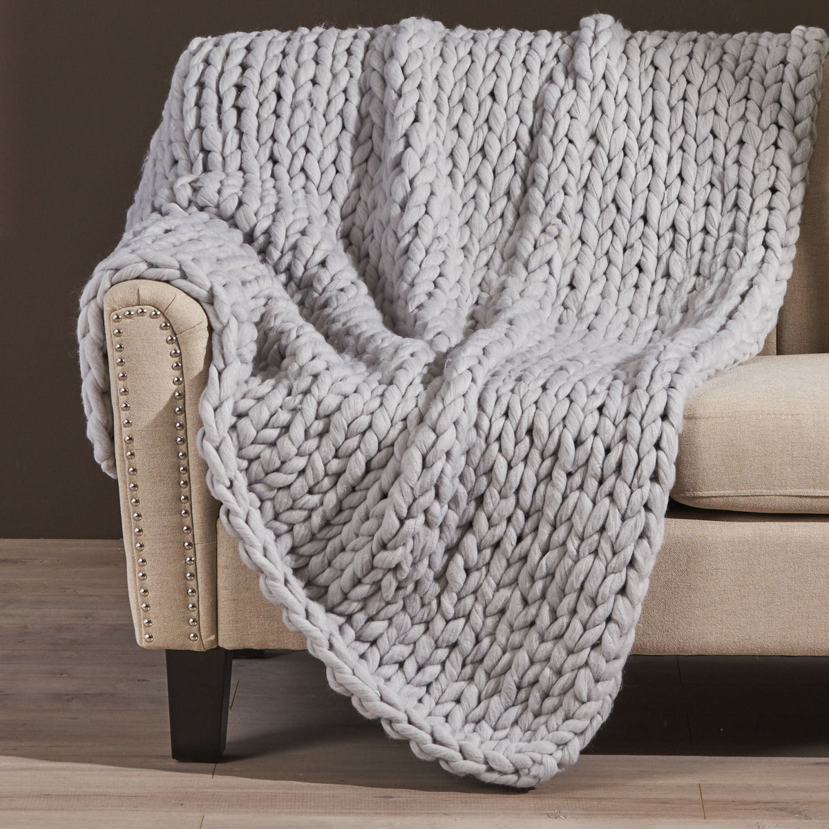 Silver Comfort Knit Blanket