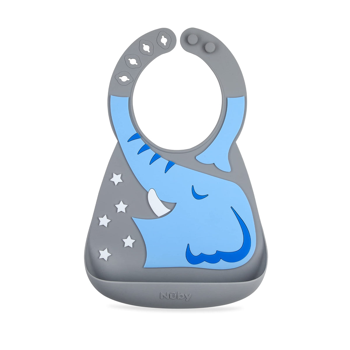 Nuby Travel-Ready 3D Elephant Silicone Bib