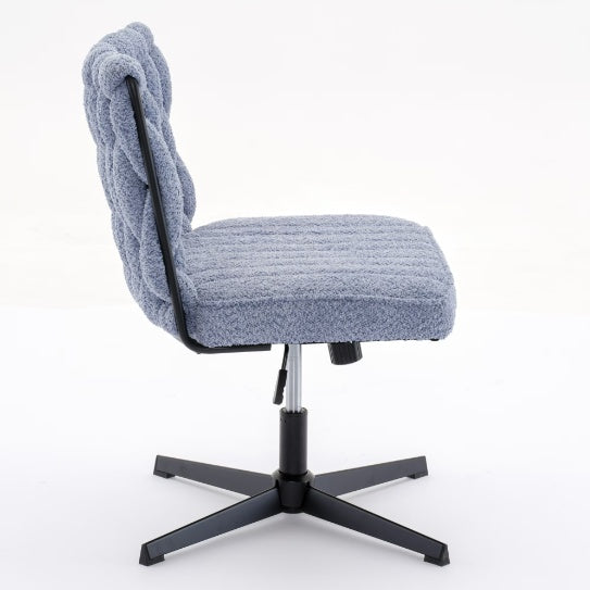 Blue Armless Stationary Desk Chair