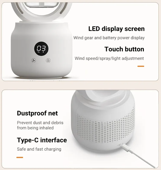 HydraMist Bladeless USB Fan & Humidifier
