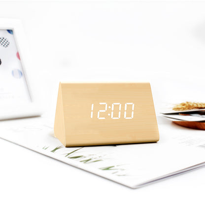 Voice-Activated Timber LED Alarm Clock