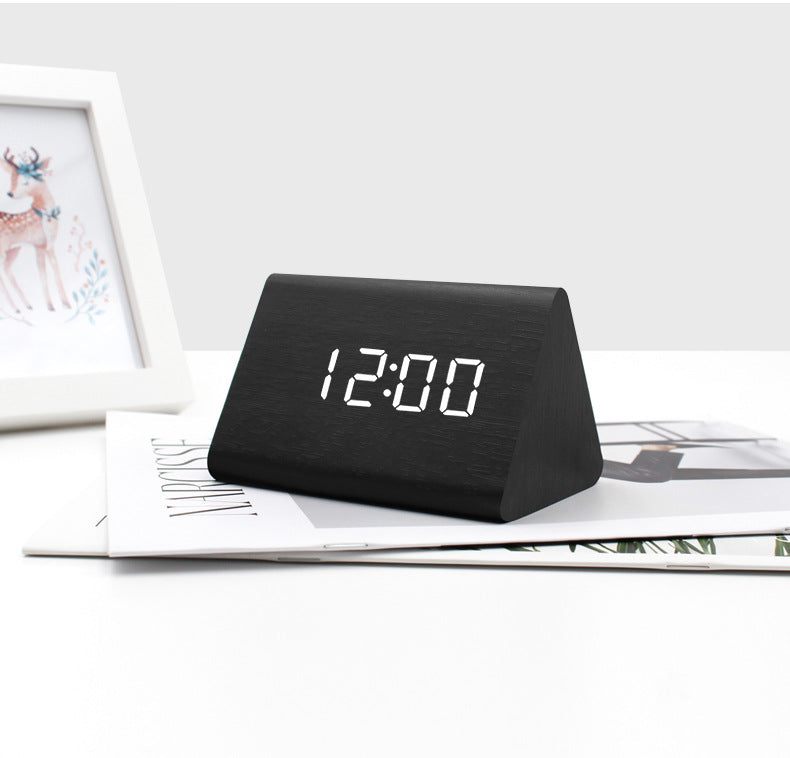 Voice-Activated Timber LED Alarm Clock