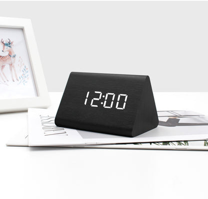 Voice-Activated Timber LED Alarm Clock