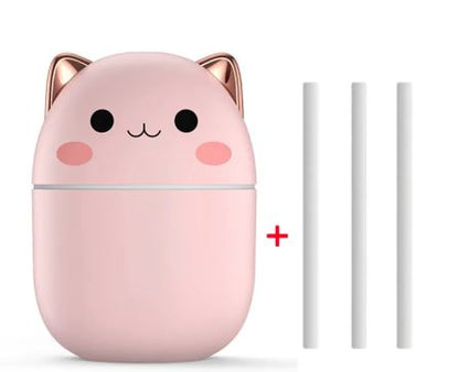 Silent Cat LED Humidifier - USB Aromatherapy Mist Device