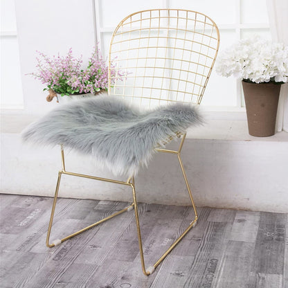 OKAYDA Square Soft Faux Sheepskin Seat Pad 18x18 Grey