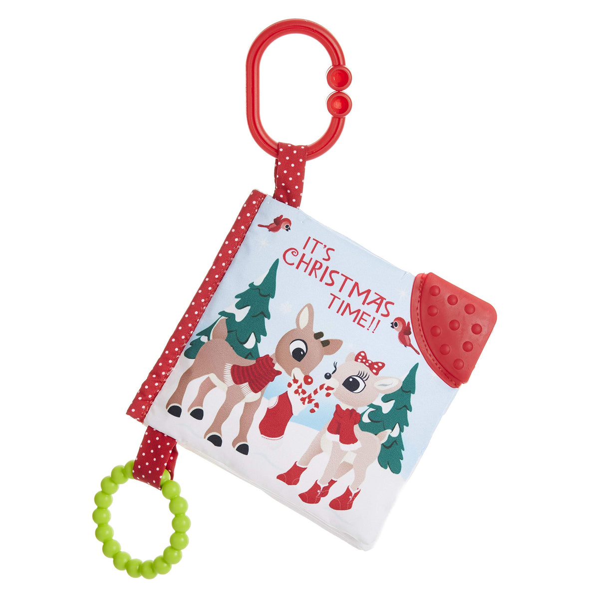 Rudolph Red-Nosed Teether Crinkle Book for Babies
