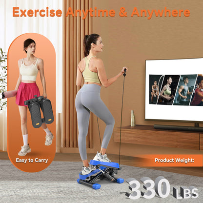 Home Office 330LBS Mini Stepper with Bands & Monitor