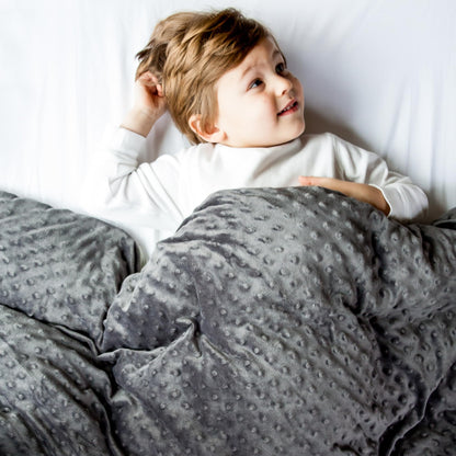 CoolBreeze Kids Weighted Blanket - 7lb Hypoallergenic Beads & Washable Cover