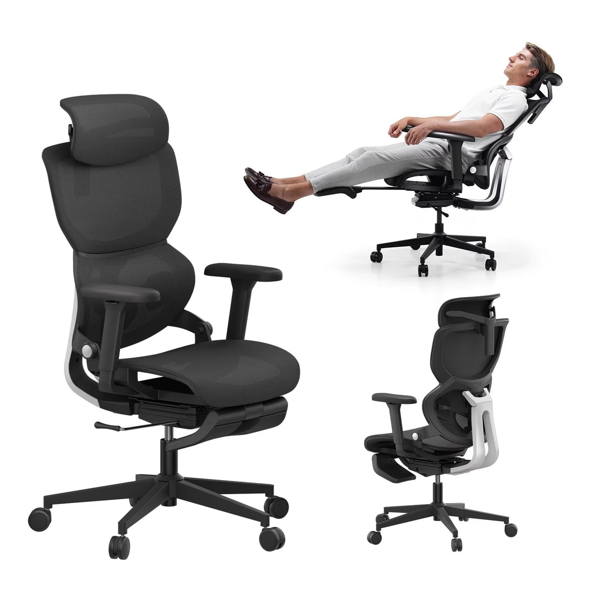 ErgoFlex Mesh Office Chair with Adjustable Footrest
