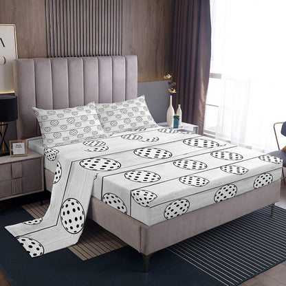 Twin Golf Ball Bedding Set - Grey 3-Piece Sheet and Pillowcase
