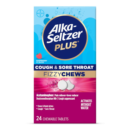Alka-Seltzer Plus Raspberry Fizz Relief Chews - 24 Count