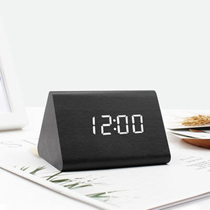 Voice-Activated Timber LED Alarm Clock