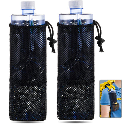 Riakrum Duo Mesh Water Bottle Holders for Backpacks - Black