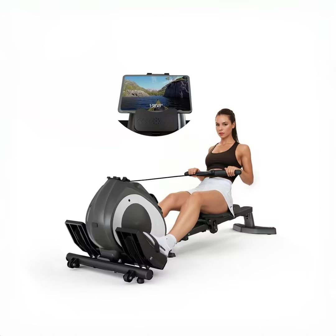Quiet Home Rowing Machine with Adjustable Resistance
