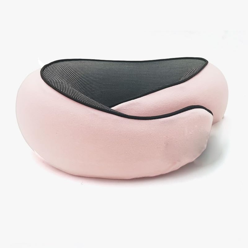 Memory Foam Neck Support Travel Pillow - Pink