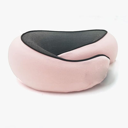 Memory Foam Neck Support Travel Pillow - Pink