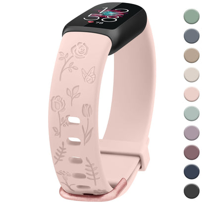 Floral Soft Strap for Fitbit Luxe - Light Pink