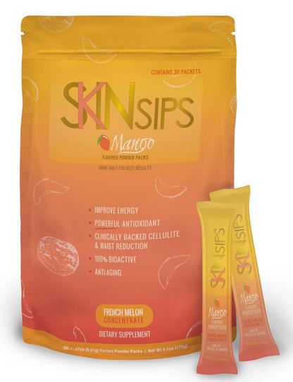 SkinSips Radiant Boost Sugar-Free Antioxidant Drink - Mango 30ct