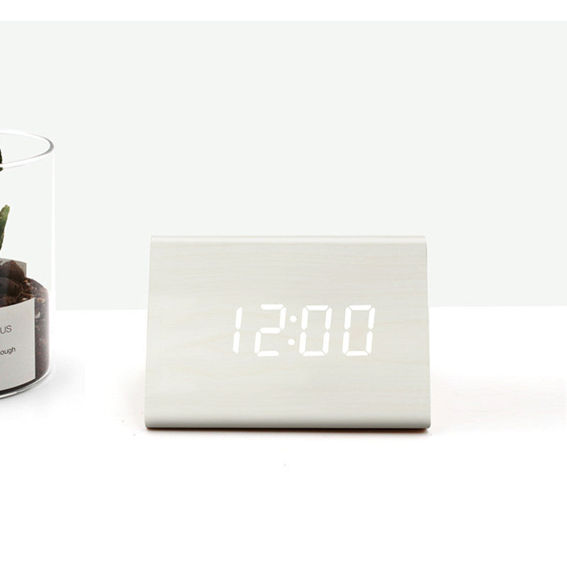 Voice-Activated Timber LED Alarm Clock