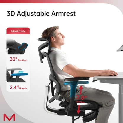 ErgoFlex Mesh Office Chair with Adjustable Footrest