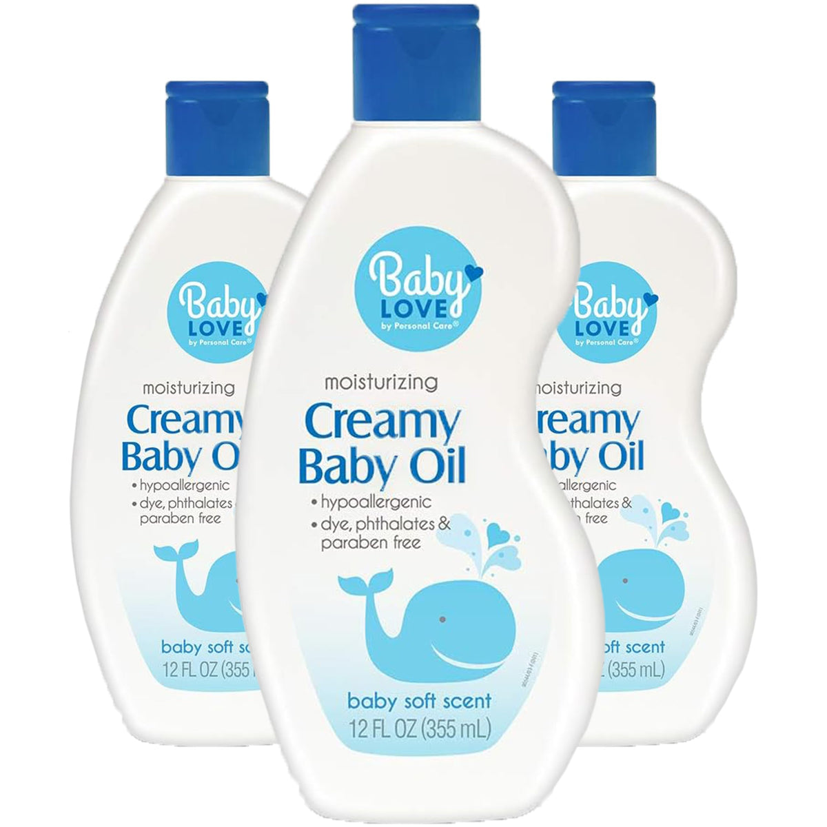 personal care Moisturizing Creamy Baby Oil Hypoallergenic12 oz Pack of 3