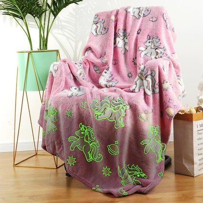Starry Unicorn Glow Blanket for Kids 50"X60"