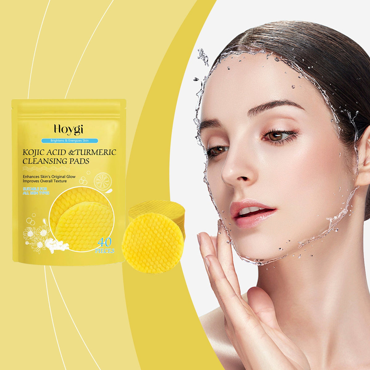 Hoygi Turmeric Exfoliating Cleansing Pads