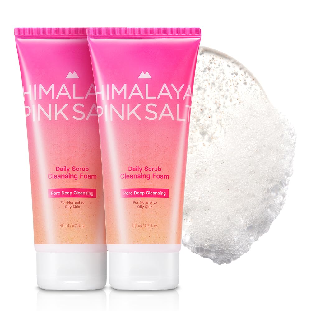 Himalayan PinkSalt Exfoliating Foam Cleanser 6.7oz - Dual Pack