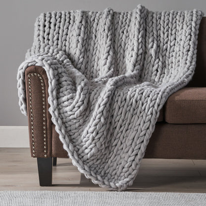 Silver Comfort Knit Blanket