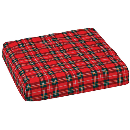 DMI Comfort Foam Chair Cushion - Plaid Cover for Wheelchair, Office, 16x18x4