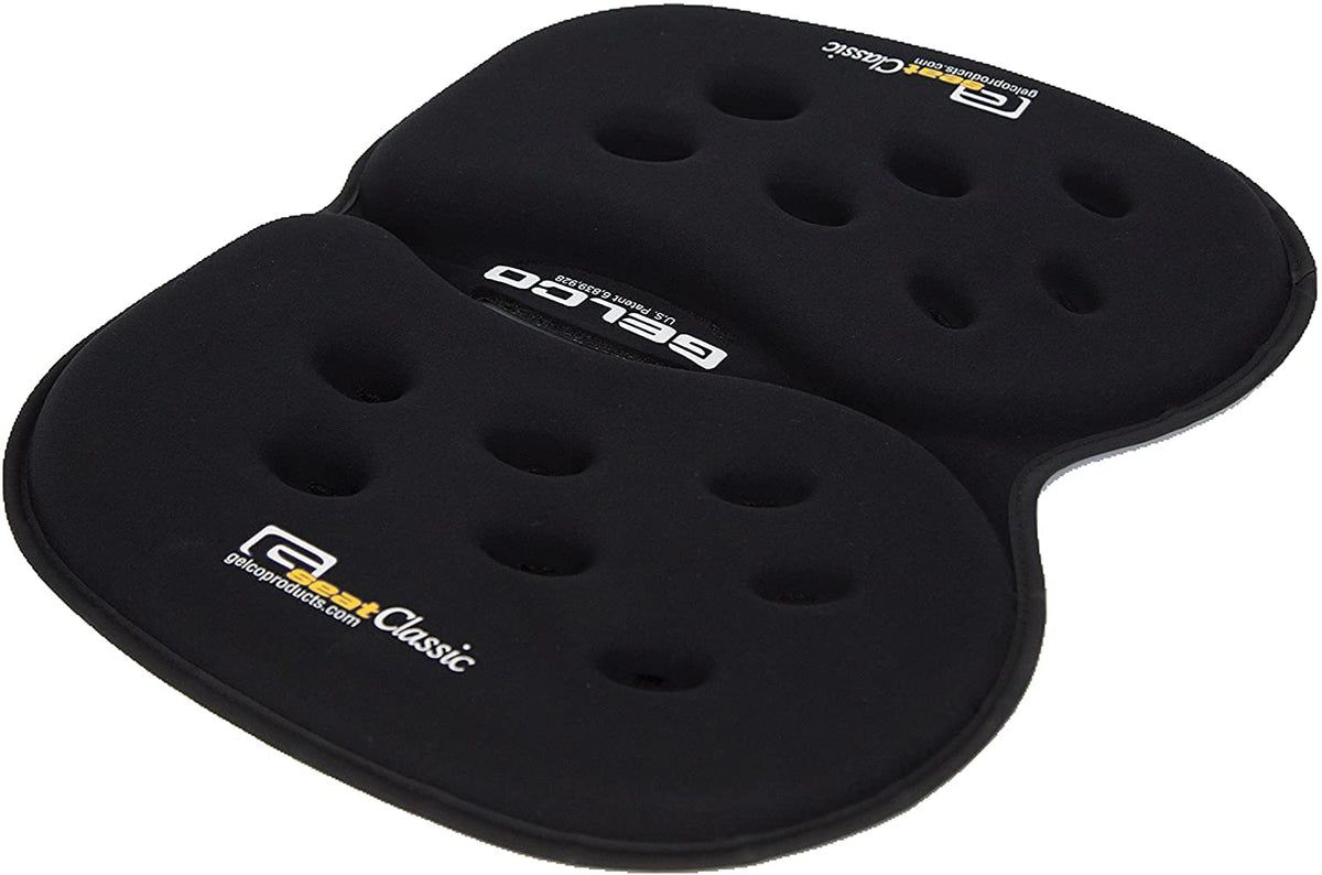 GSeat PRO Comfort Gel-Foam Cushion - Portable Seat for Sciatica and Back Pain Relief - Use in Car, Office, Plane (Black)