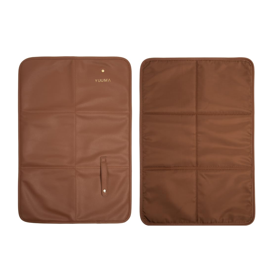 YUUMA Luxe Comfort Changing Mat - Water-Resistant, Foldable - Cinnamon