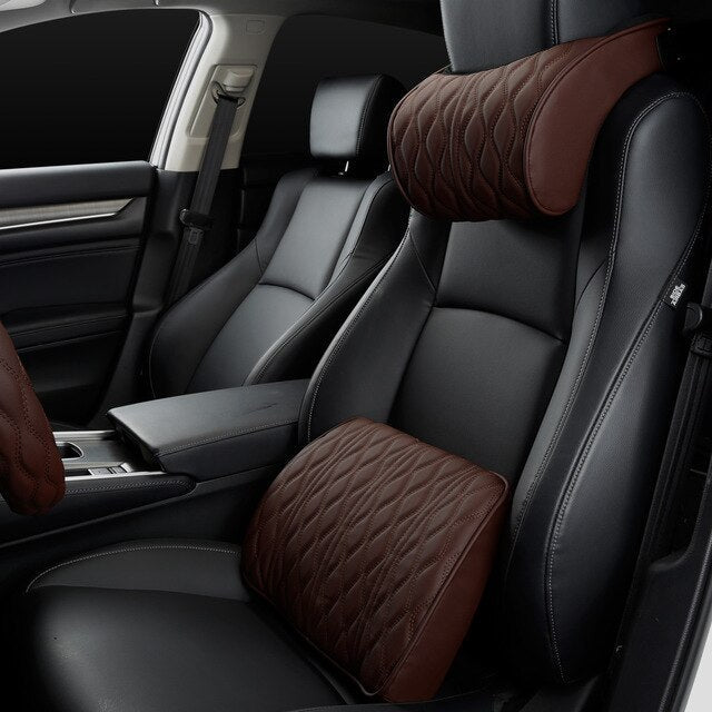 Universal Car Comfort Set: Headrest and Lumbar Support