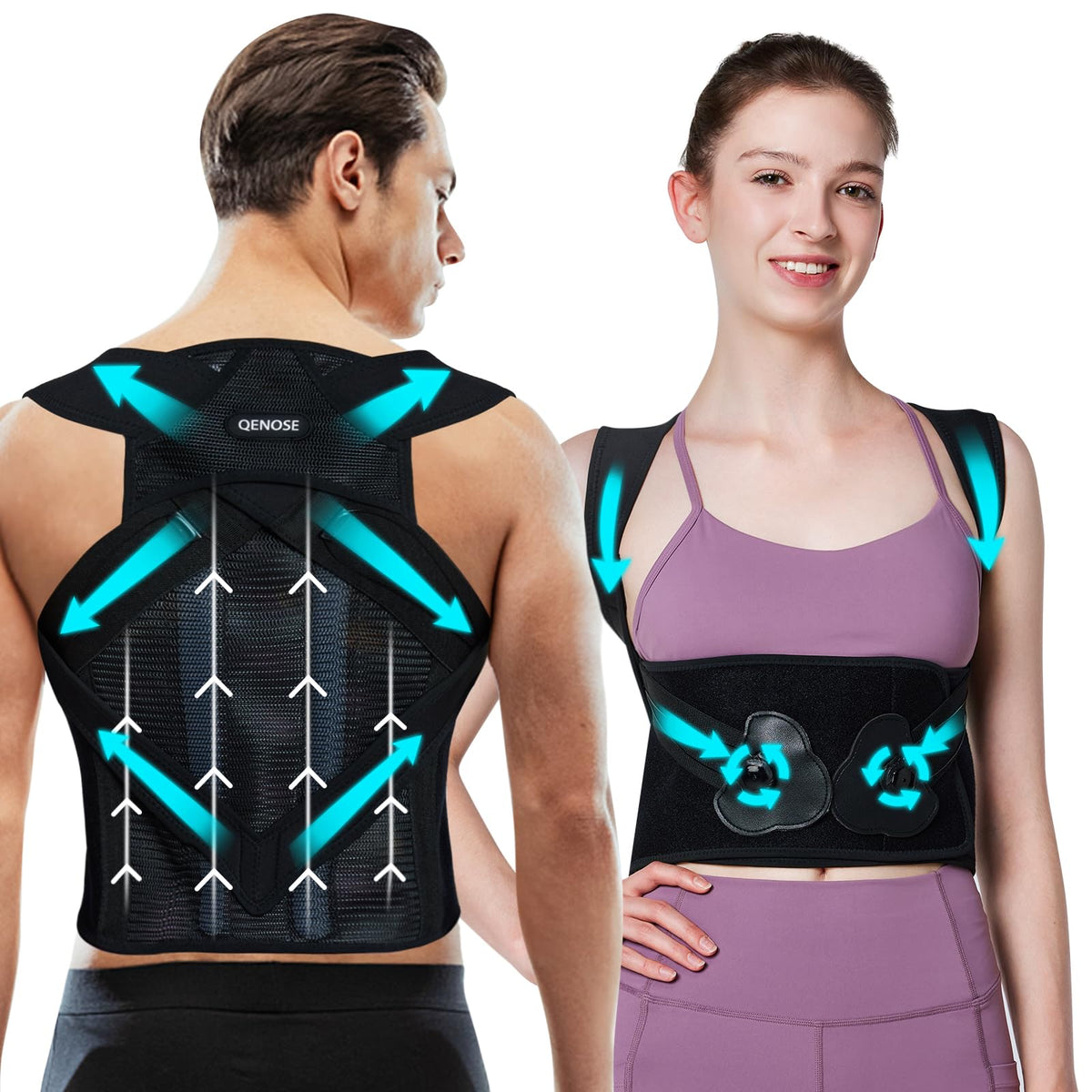 QENOSE Adjustable Posture Support Brace for Pain Relief