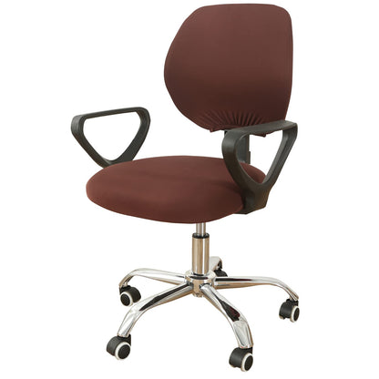 Stretchy Polyester Office Chair Slipcover Set - Coffee