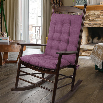 ELFJOY Plush Rocking Chair Cushion Set with Linen Fabric