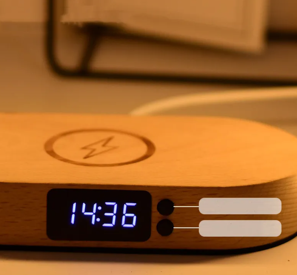 Wooden LED Clock Light
